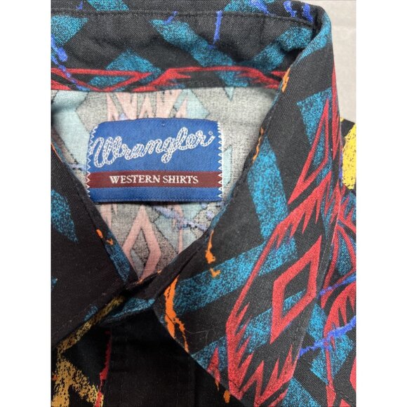 Wrangler Western Shirt Womens Size XL Aztec Pearl Snap Long Sleeve Button Down - Picture 2 of 16